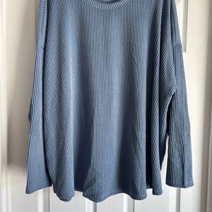Maurices Denim Blue Ribbed Knit Top
